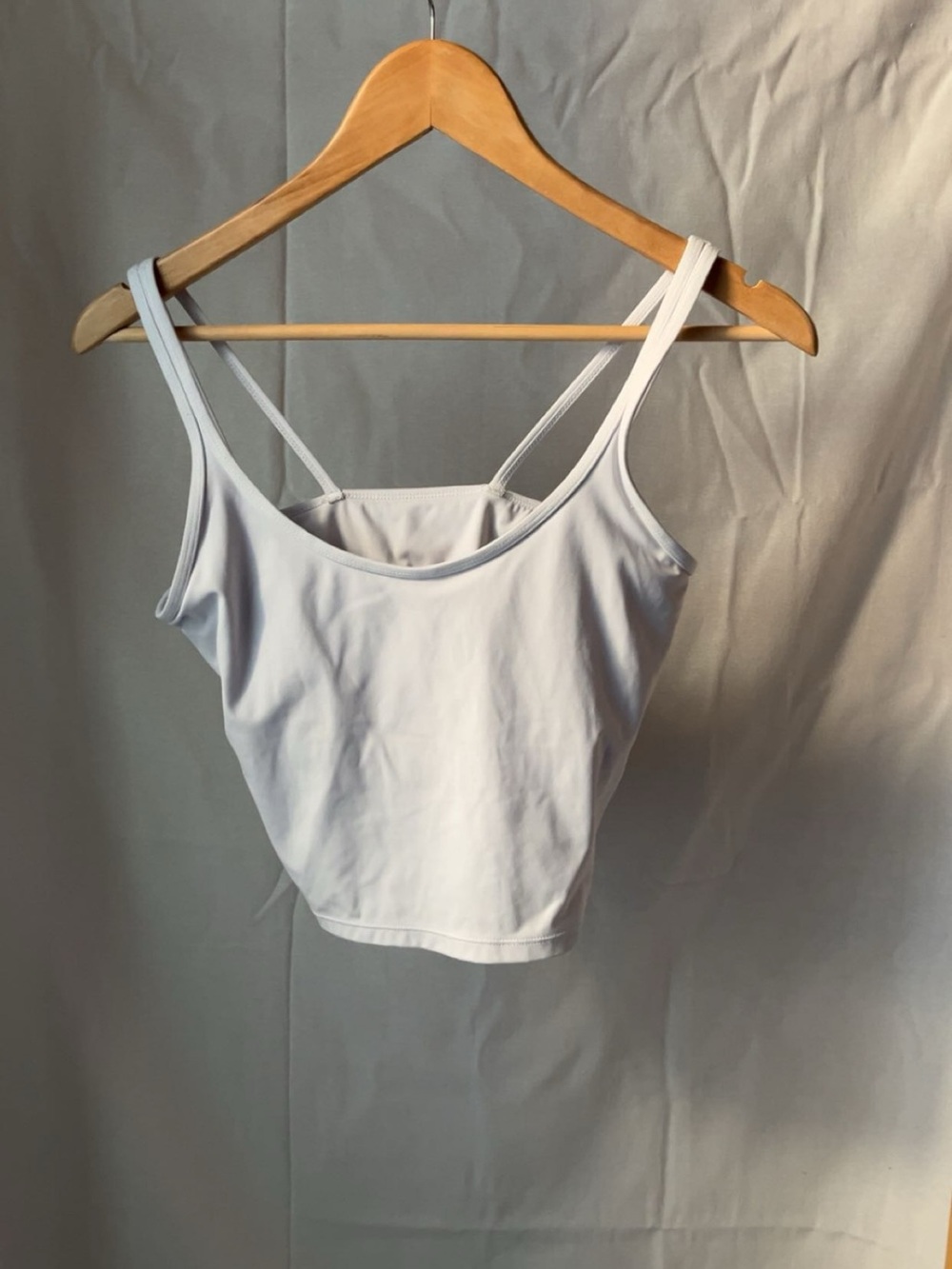 Double-Strap White Camisole Tank with Scoop Neck